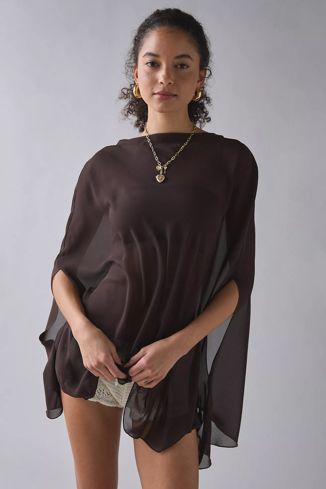 Lioness Aura Sheer Boatneck Poncho