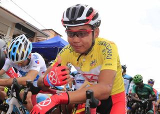 Race leader Meiyin Wang (Hengxiang Cycling Team)