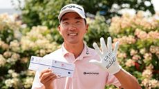 Michael Kim celebrates his 59