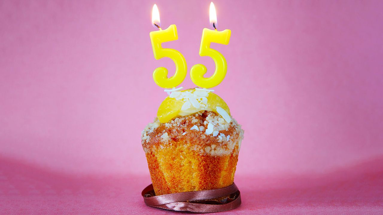 Bun with birthday candles