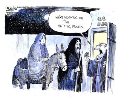 Editorial cartoon U.S. Refugees Homeland Security