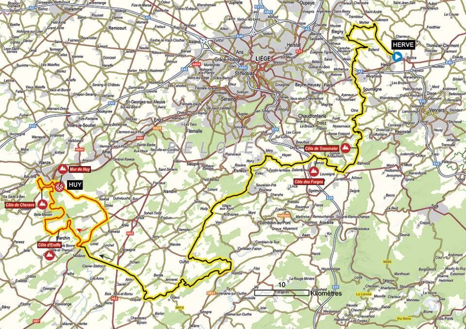 Map and profile for the 2023 Fleche Wallonne