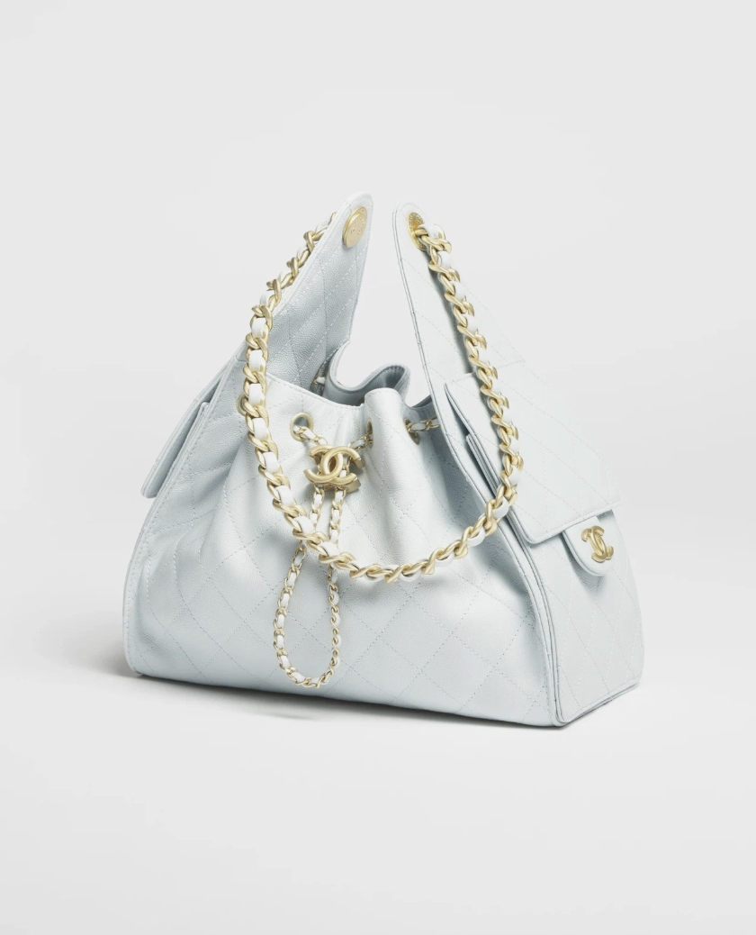 CHANEL, Chanel 25 Small Handbag Light Blue Caviar Leather Gold Hardware Bnib Sold Out