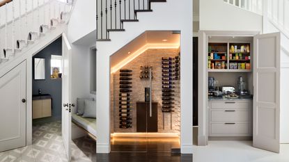 A composite of under stairs ideas