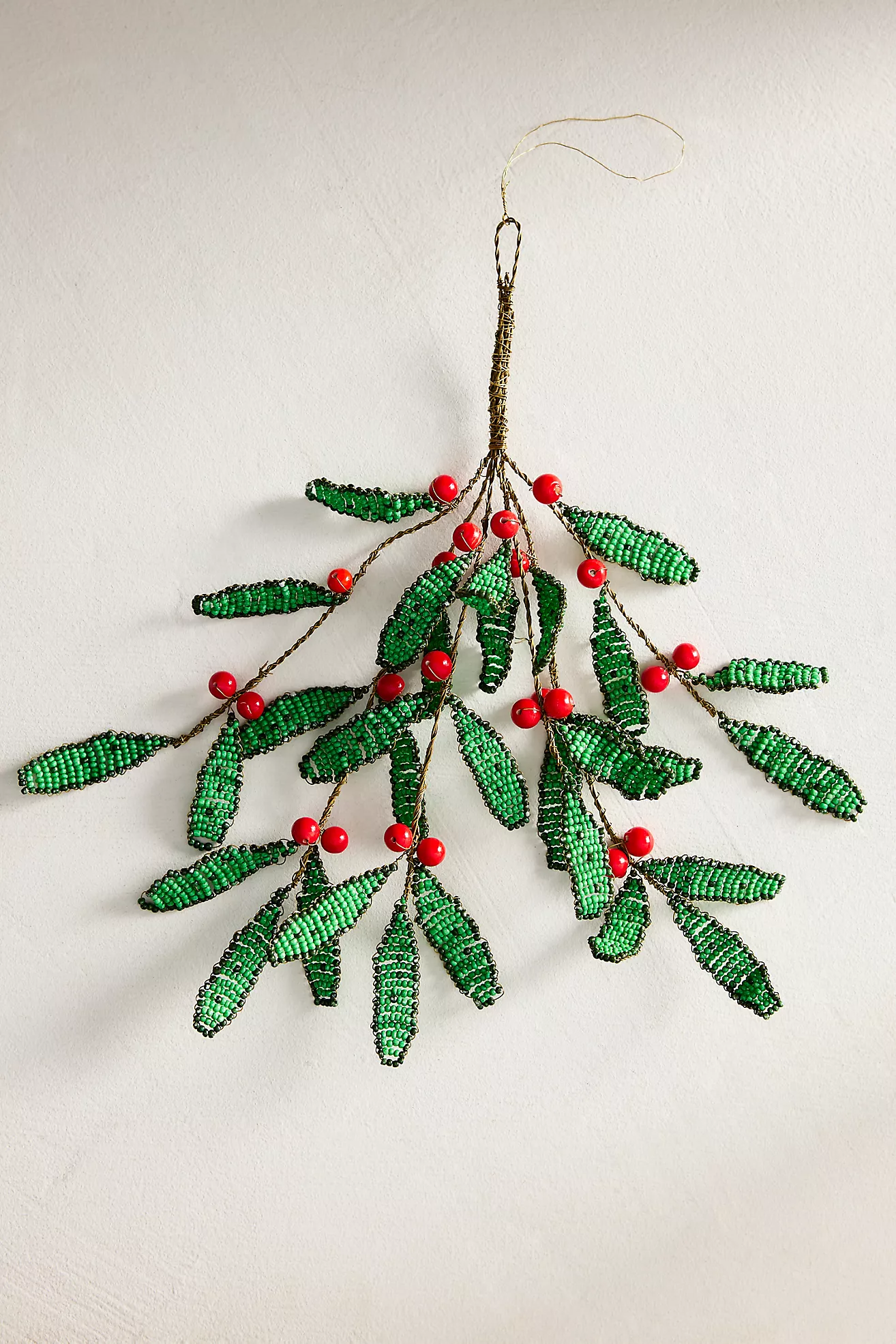 Beaded Mistletoe Stocking Charm