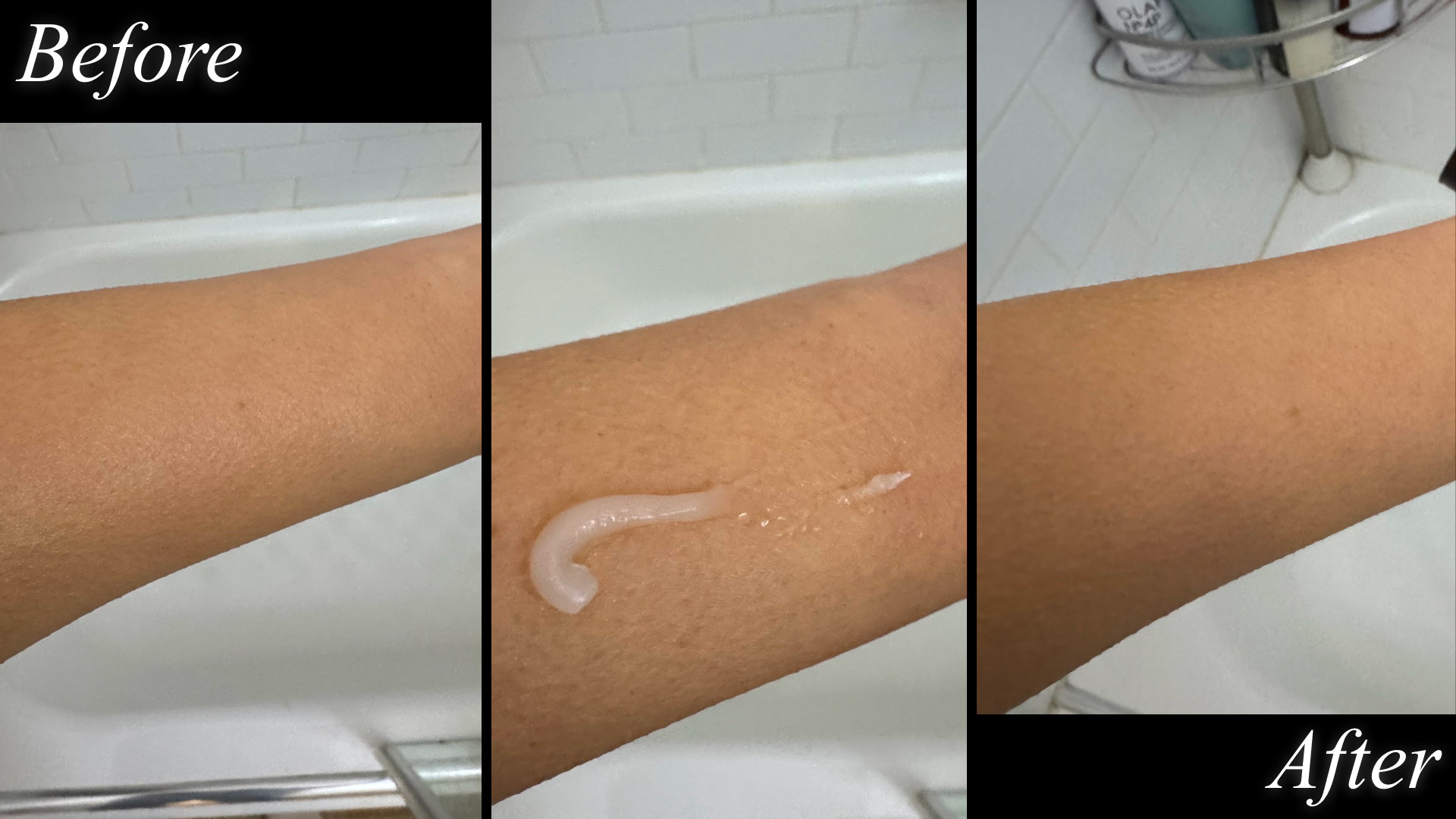 arm before and after testing cyklar body balm