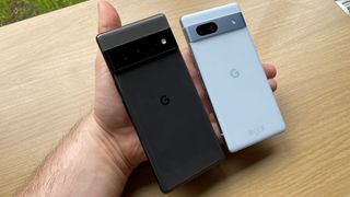 google pixel 7a and google pixel 6 pro side by side