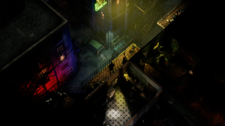 A colourful cityscape seen from an isometric point of view
