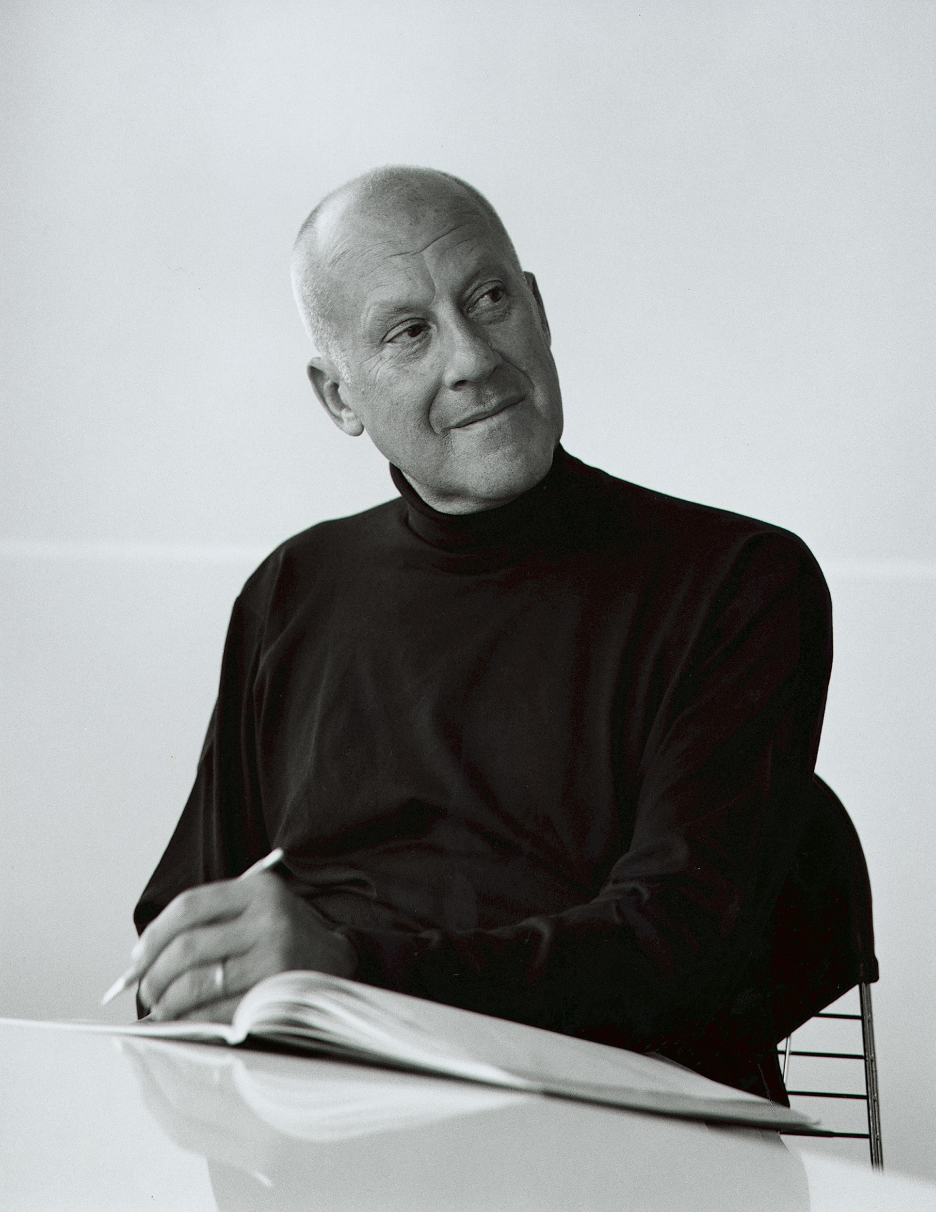 Lord Norman Foster wearing a black roll neck