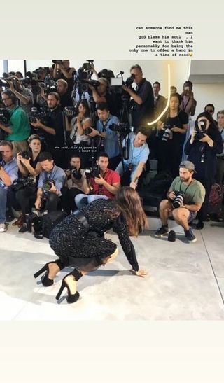 Bella Hadid Falls on Runway, Man Holds Hand Out to Help