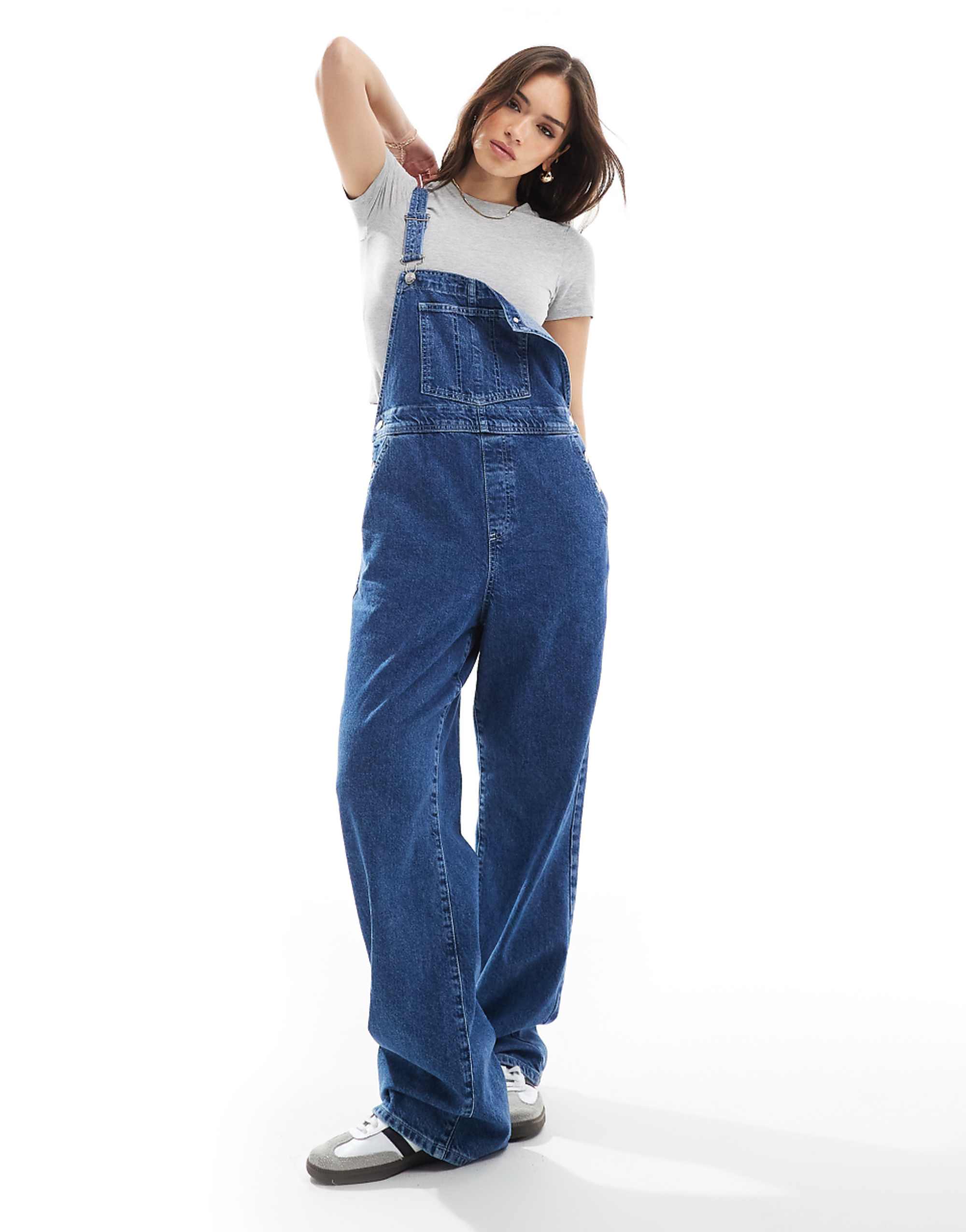 Asos Design Classic Denim Dunagree in Indigo Wash