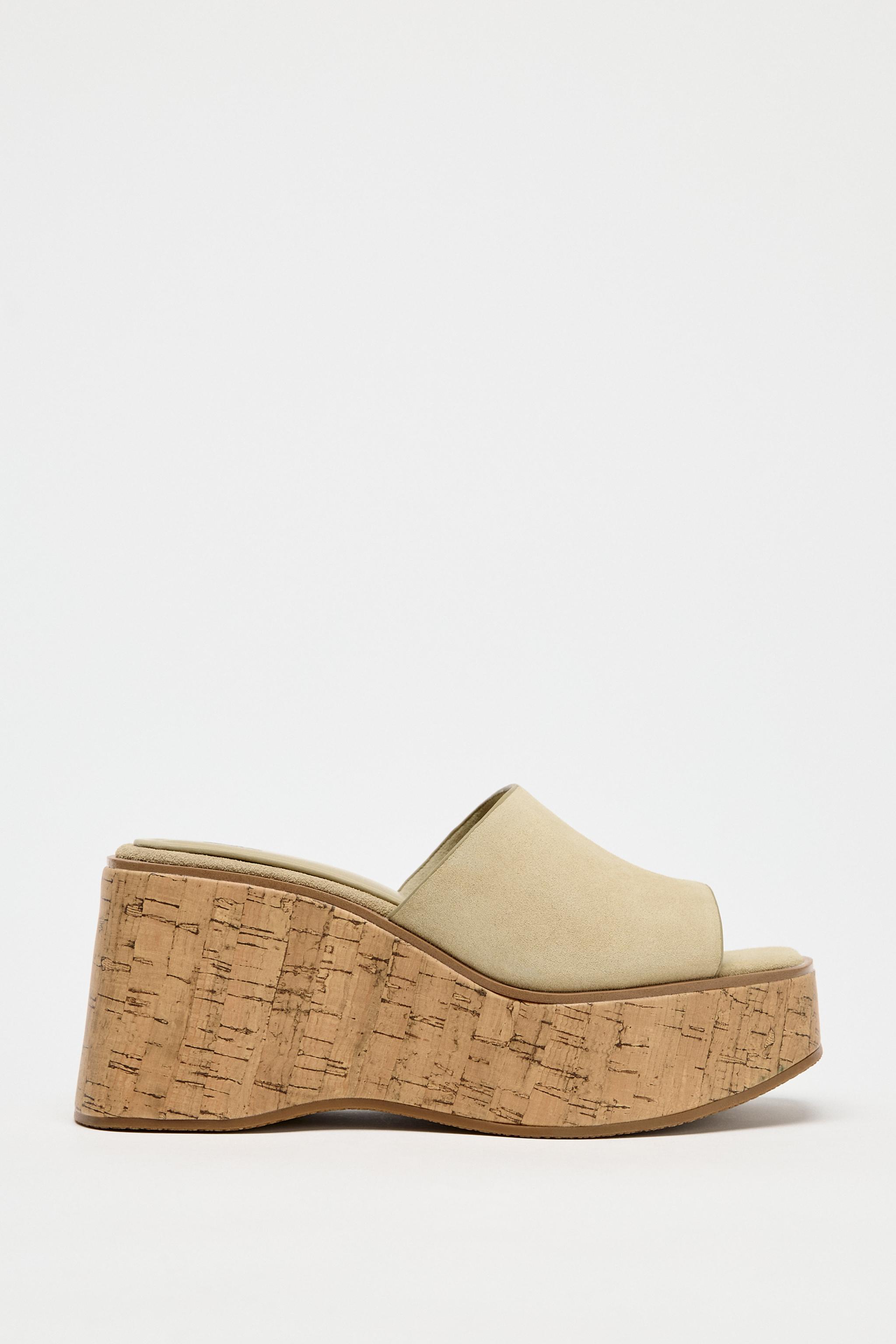 Split Suede Platform Wedges