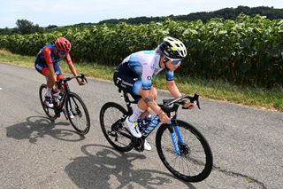 BLAGNAC FRANCE JULY 28 LR Sandra Alonso of Spain and Team CERATIZITWNT Pro Cycling and Emma Norsgaard of Denmark and Movistar Team compete in the chase group during the 2nd Tour de France Femmes 2023 Stage 6 a 1221km stage from Albi to Blagnac UCIWWT on July 28 2023 in Blagnac France Photo by Tim de WaeleGetty Images