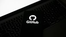 GitHub logo and branding pictured against a mixed black and white background with cat logo.