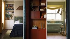 a trio of colorful images from a london home