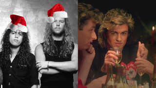 Metallica in xmas hats and Wham