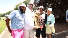 Anthony Anderson, Stephen Malbon, Kevin Liles, and Angie Martinez attend the 3rd Annual 300 Entertainment And Malbon Golf Tournament at Alpine Country Club on June 10, 2024 in Alpine, New Jersey