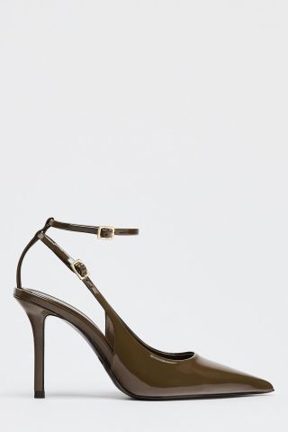 Zara Faux Patent Slingback Heels