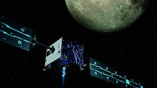Artist's impression of ESA's SMART-1 mission at the Moon.
