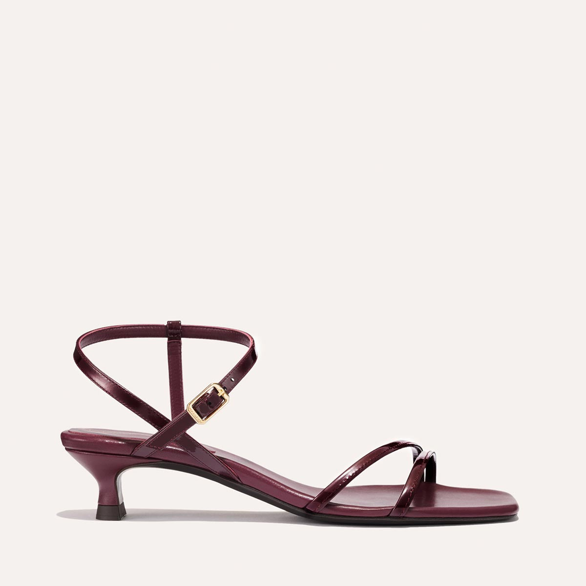 The Dylan Sandal - Burgundy Patent