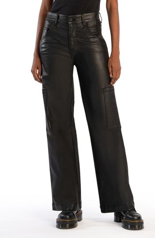 Jodi Coated High Waist Wide Leg Jeans