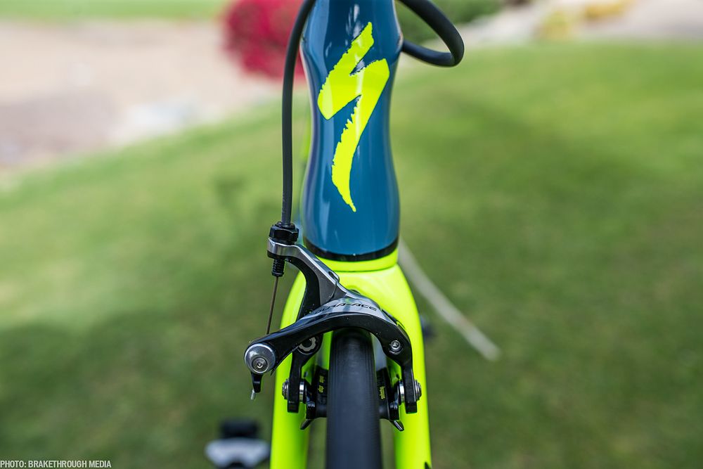 Shimano Dura Ace provides the stopping power up front.