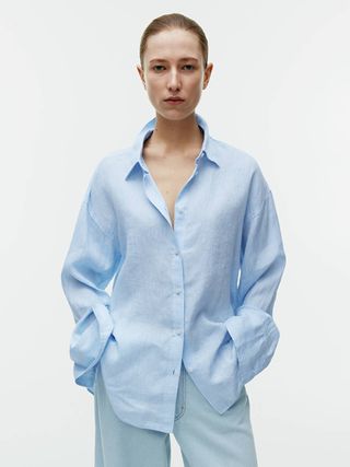 Loose Linen Shirt - Light Blue - Arket Gb