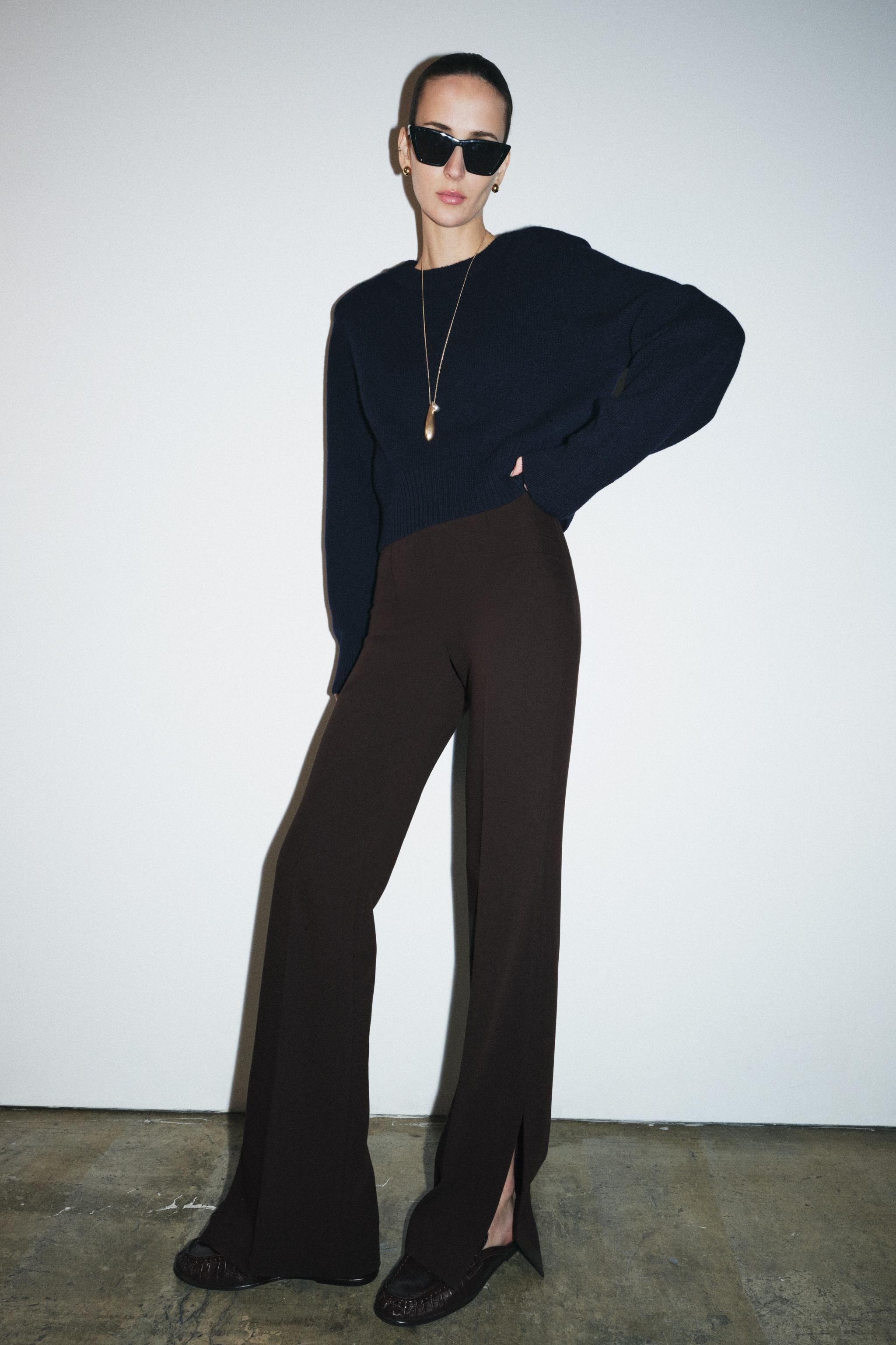 Flare Pants With Vents Zw Collection