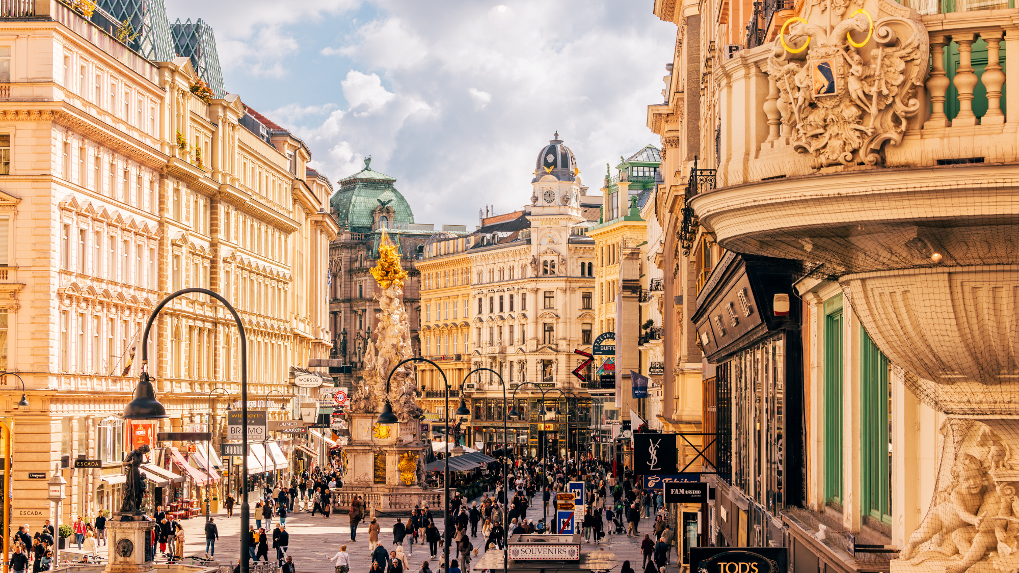 Vienna busy shopping street