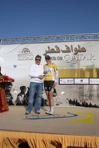 Eddy Merckx congratulates Ellen Van Dijk (HTC-Highroad).