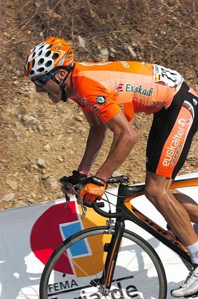 Haimar Zubeldia (Euskaltel - Euskadi) clad in orange.