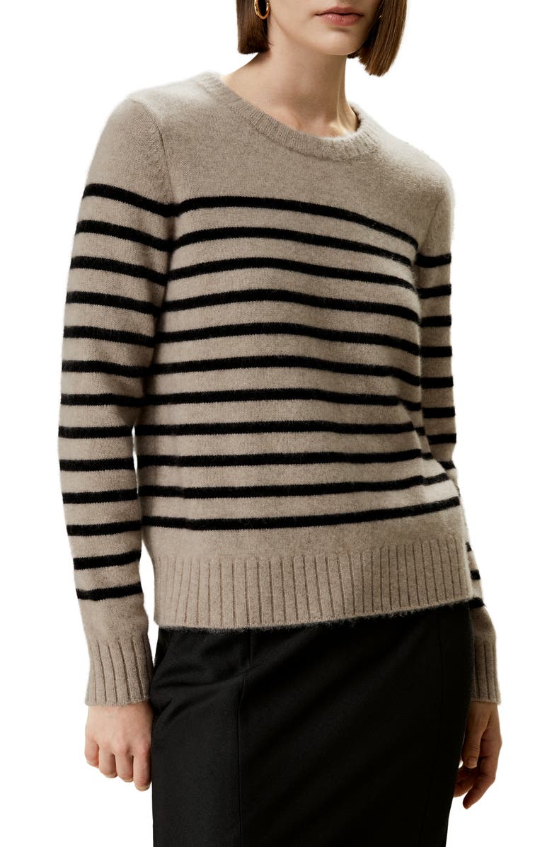Striped Round Collar Cashmere Sweater
