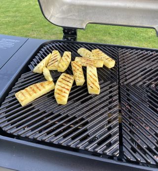 Everdure Force 2 review in action with pineapple slices on BBQ