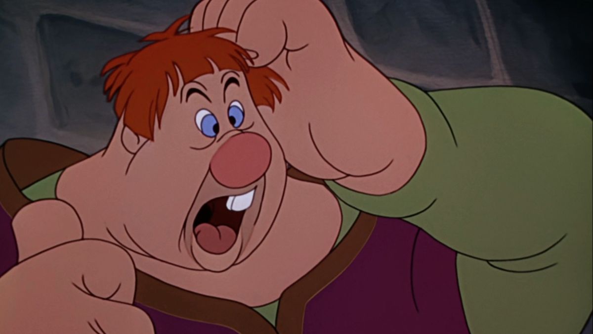 The Giant from Mickey and the Beanstalk looking confused and in pain in Fun &amp; Fancy Free.