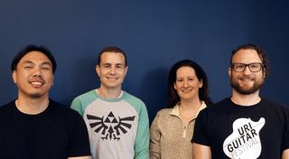 University of Rhode Island: Left to Right: James Xiong, information technologist; Jeff Levesque, lead information technologist; Katie Babula, AV manager; Ethan Hicks, senior information technologist