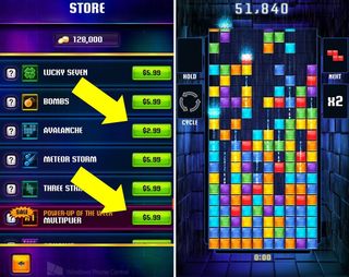 Tetris Blitz for Windows Phone 8 powerup pricing error