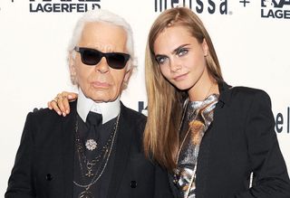 Cara Delevingne and Karl Lagerfeld Melissa