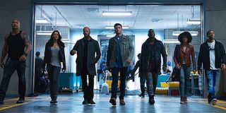 Fate of the Furious cast photo, Dwayne Johnson, Michelle Rodriguez, Jason Statham, Scott Eastwood, T