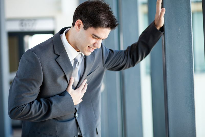 man having heart attack