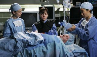 Ellen Pompeo, Christina Ricci and Sandra Oh in Grey's Anatomy season 2 finale