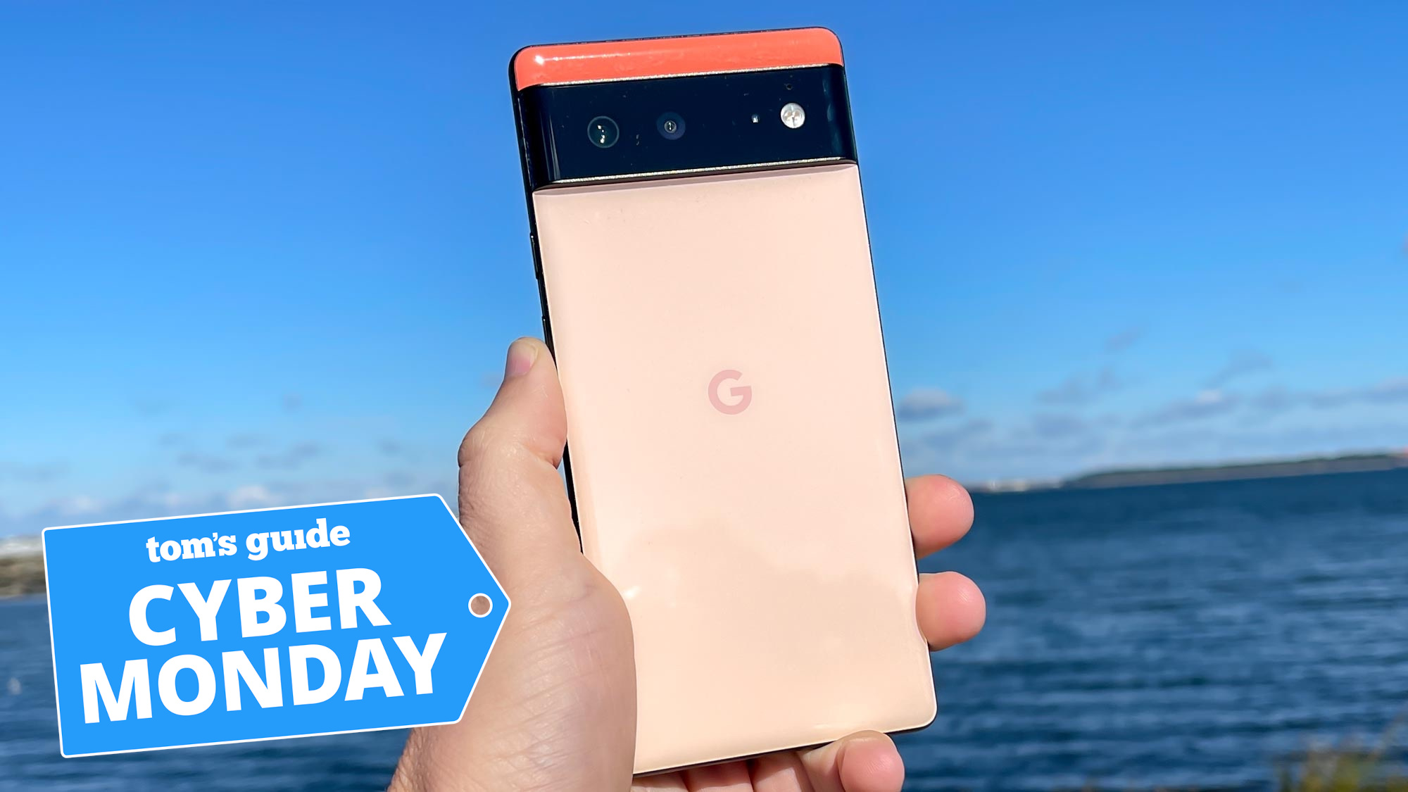 pixel 6 in kinda coral with cyber monday tag