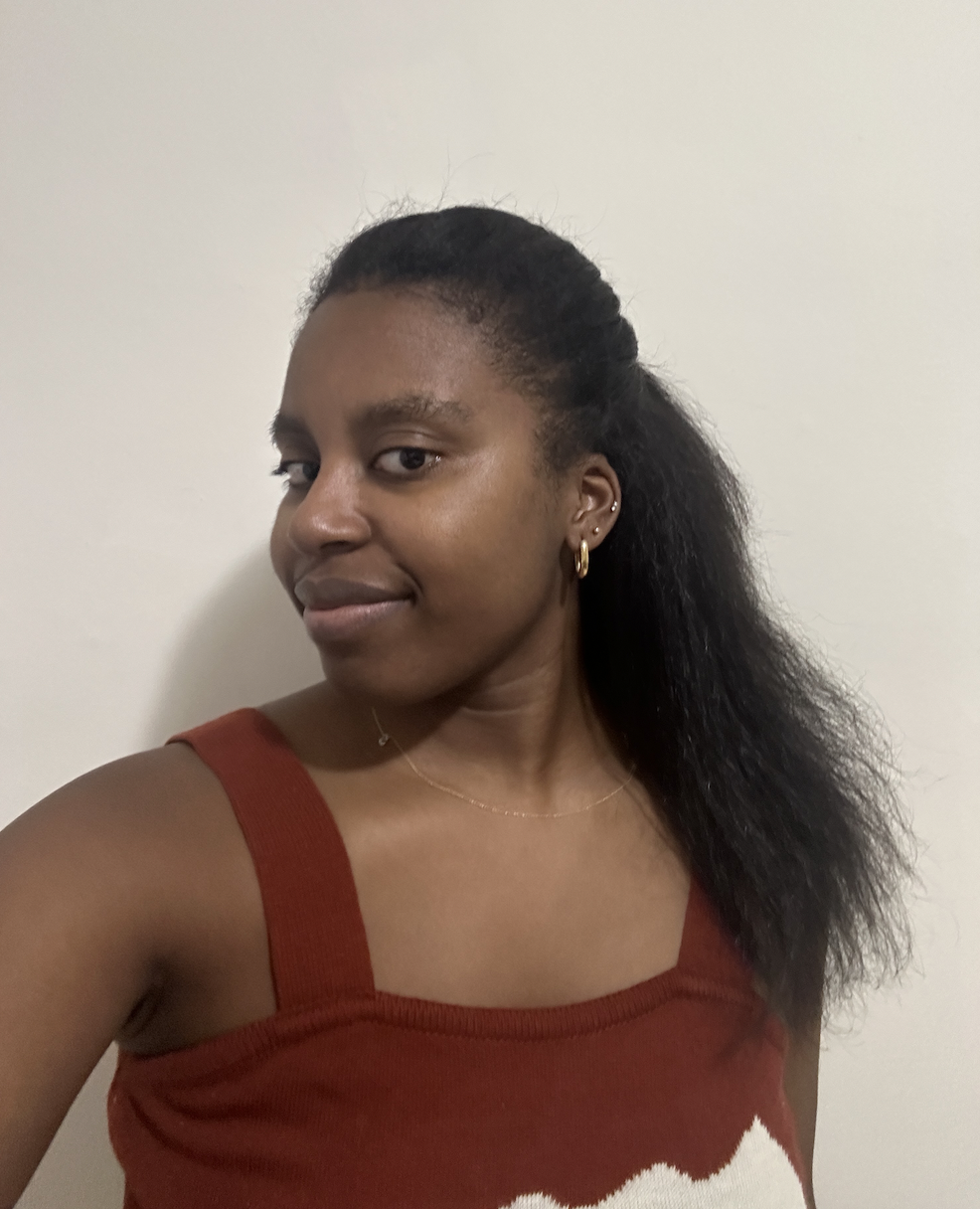 Sydney, a Marie Claire tester, before testing Color Wow Pop + Lock Frizz Control + Glossing Serum