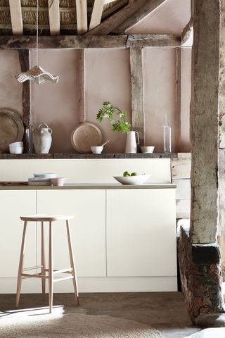 lime paint in period house kitchen