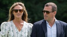 Peter Phillips and Harriet Sperling during the Royal Charity Polo match at Castle Ground on July 12, 2024