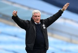 Newcastle manager Steve Bruce saw his side well beaten at the Etihad Stadium