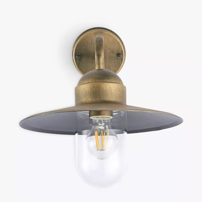 brass exterior wall light from John Lewis