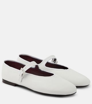 The Row, Leather Mary Jane Ballet Flats