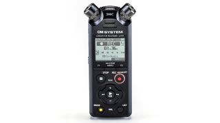 An OM System LS-P5 compact field recorder