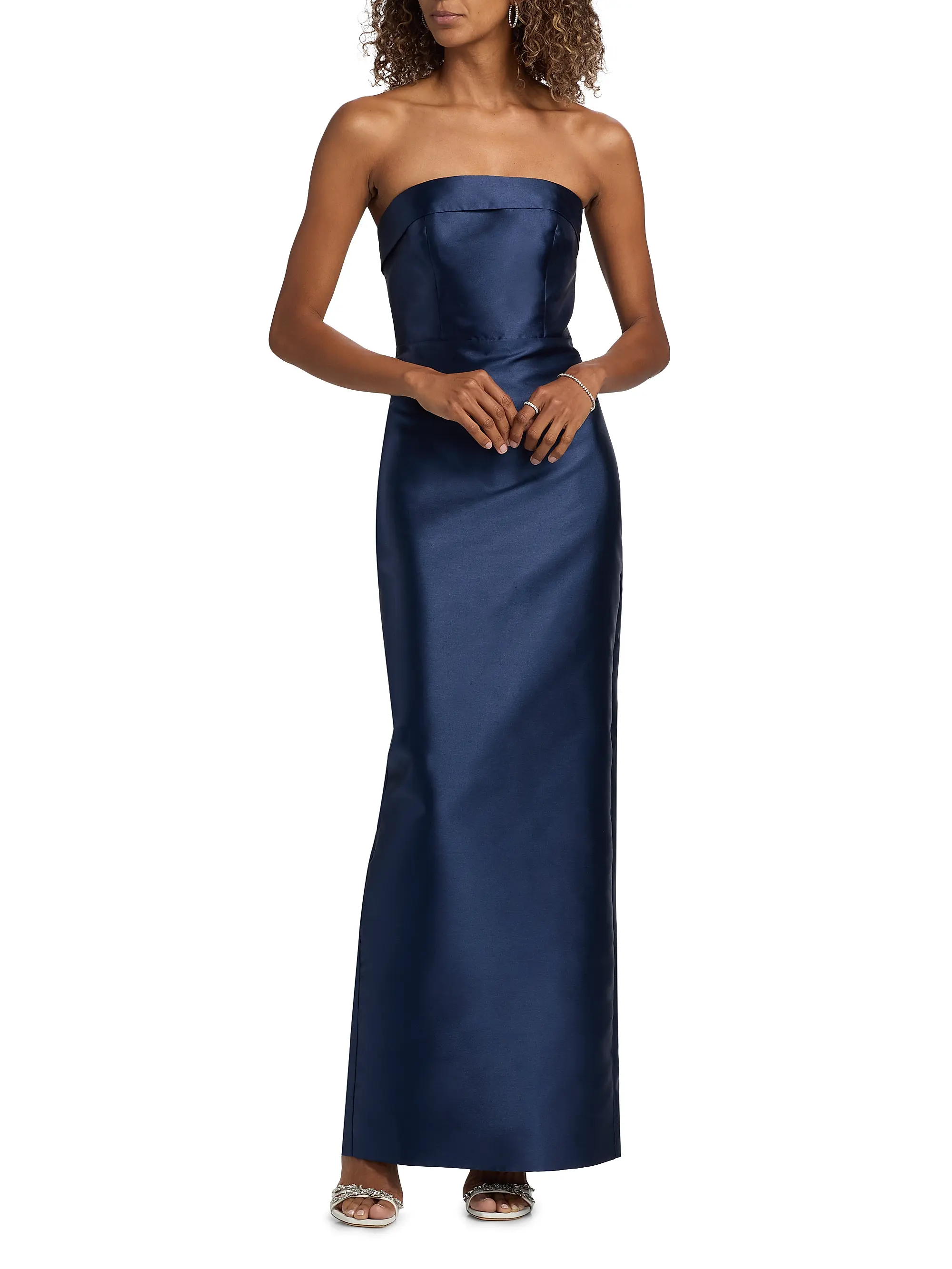 Gaia Mikado Strapless Column Gown