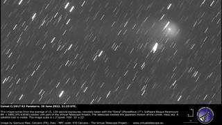 A view of Comet C/2017 K2 PANSTARRS as seen on June 26, 2022.